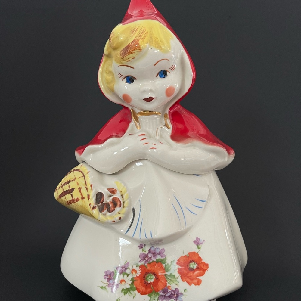 Rare Sought After Little Red Riding Hood Cookie Jar by Hull Ware Pottery